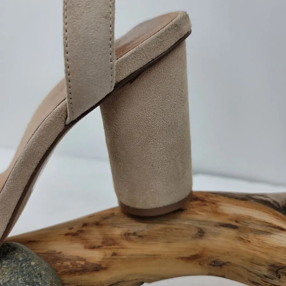 Madewell Rosalie tan suede heels